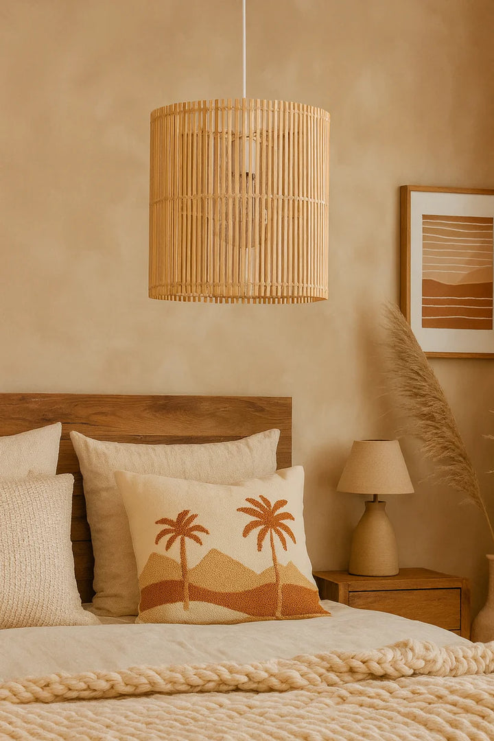 Bamboo Hanging Light for Bedroom | Rattan Pendant Lamp - Avital