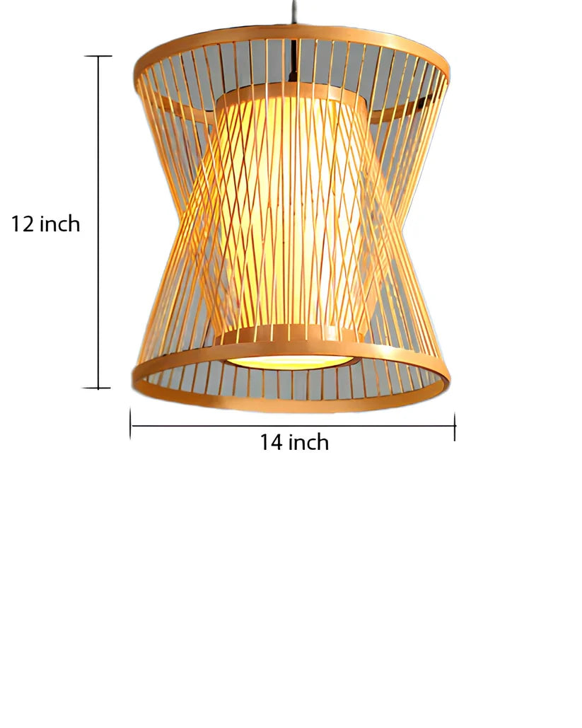 Wicker Hanging Light for Drawing Room | Rattan Pendant Lamp - Cadley