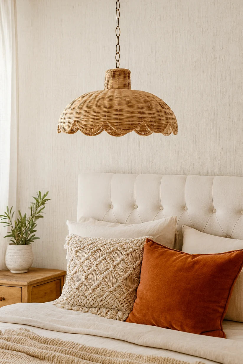 Wicker Hanging Light for Kitchen | Rattan Pendant Lamp - Casata