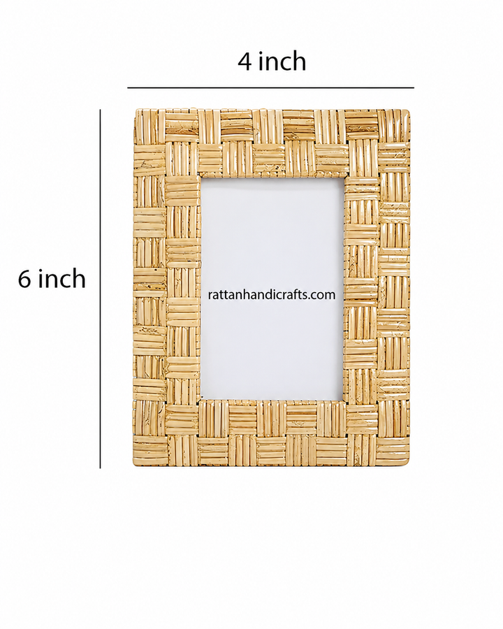 Rattan Photo Frame 4x6 Inch for Home - Ulric