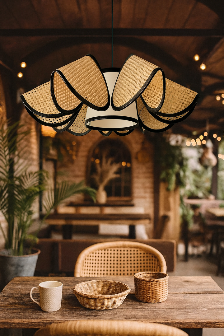 Rattan Hanging Lamp | Bamboo Hanging Lamp | Cane Hanging Lamp - NELSON - Image 1