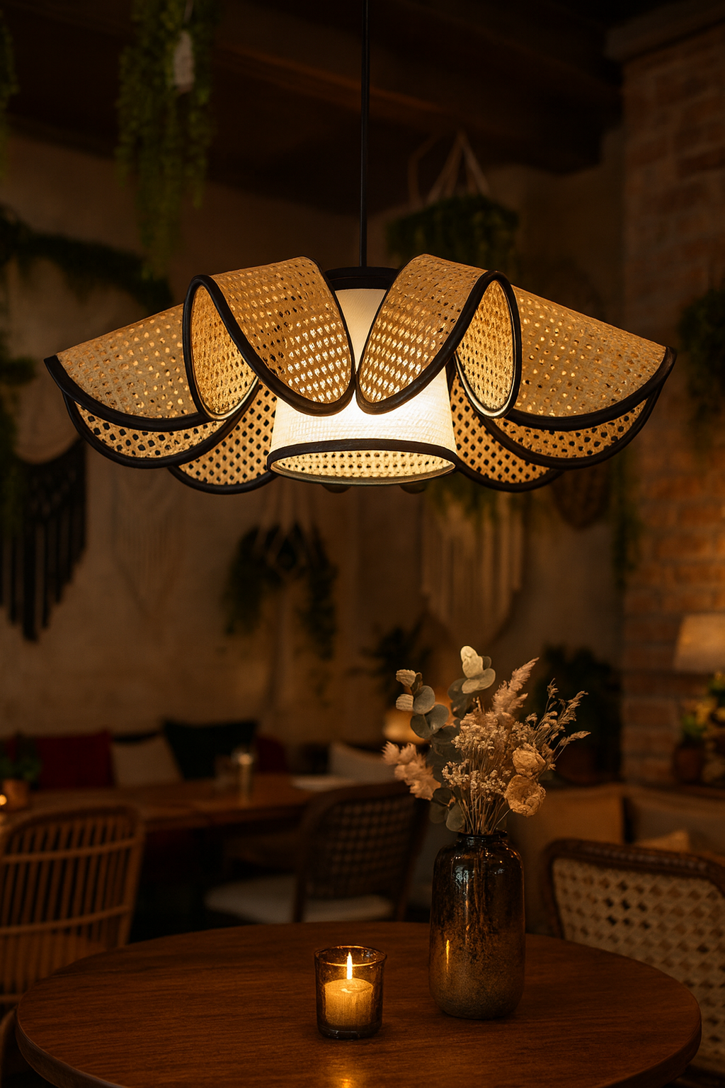 Rattan Hanging Lamp | Bamboo Hanging Lamp | Cane Hanging Lamp - NELSON - Image 2