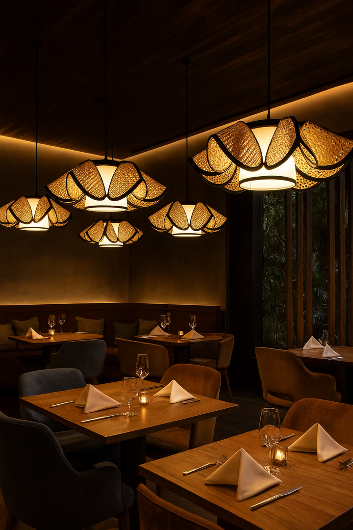 Rattan Hanging Lamp | Bamboo Hanging Lamp | Cane Hanging Lamp - NELSON - Image 5