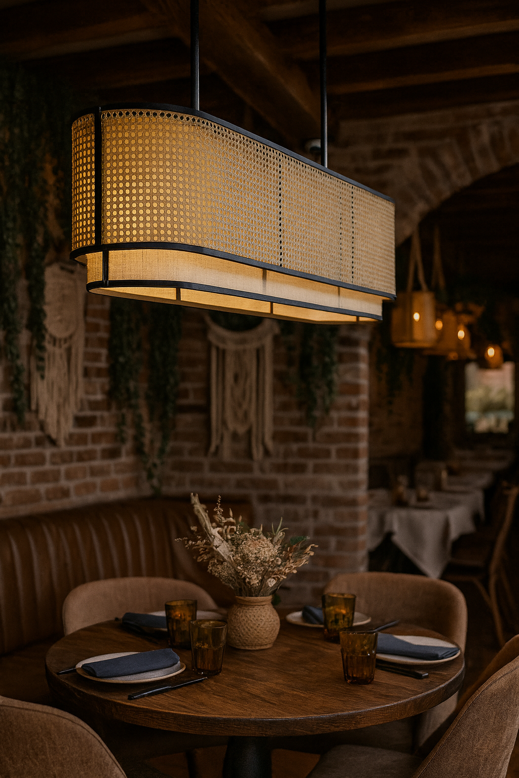 Bamboo Pendant Light for Living Room | Handmade Pendant Light - JEMMA by Luxury Rattan Handicrafts 