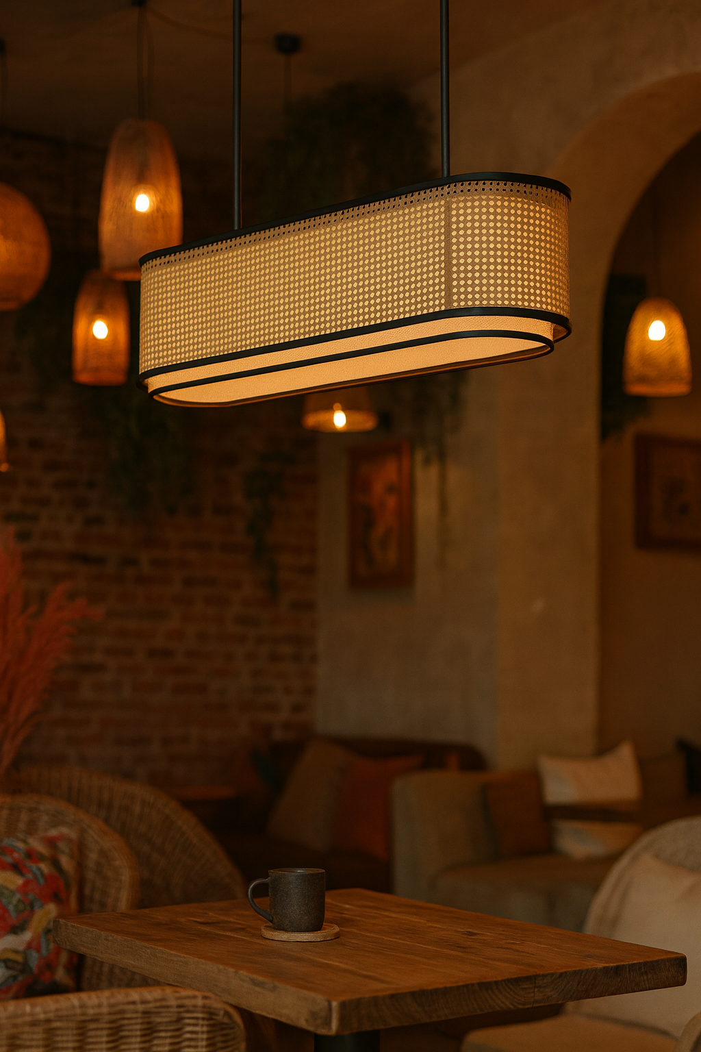 Bamboo Pendant Light for Living Room | Handmade Pendant Light - JEMMA by Luxury Rattan Handicrafts 