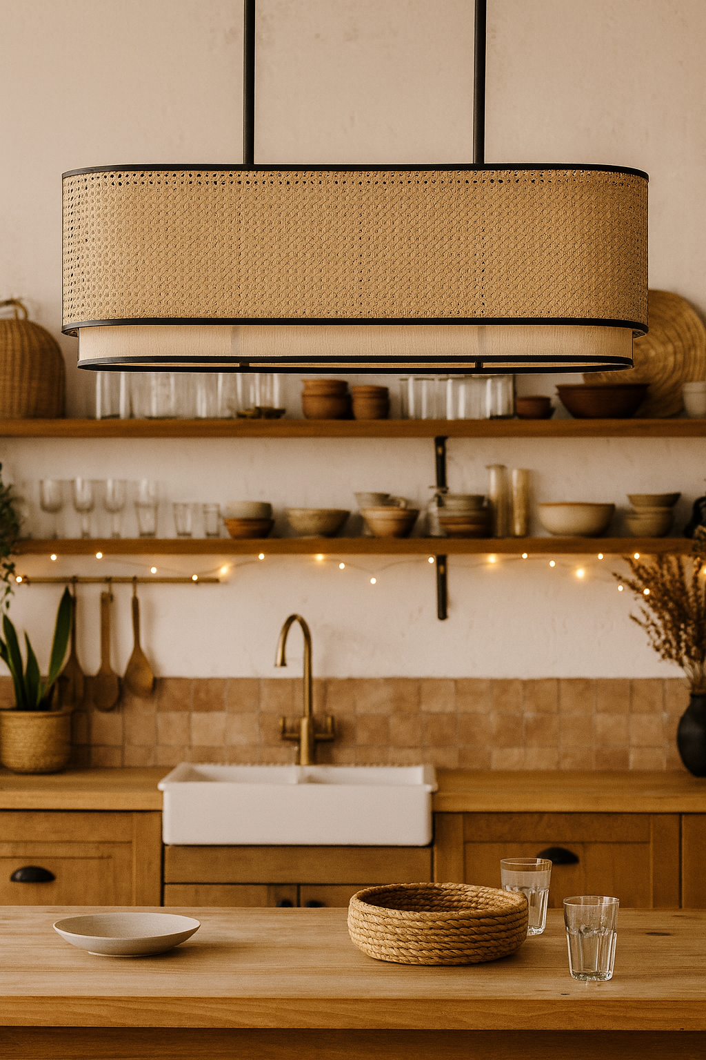 Bamboo Pendant Light for Living Room | Handmade Pendant Light - JEMMA by Luxury Rattan Handicrafts 