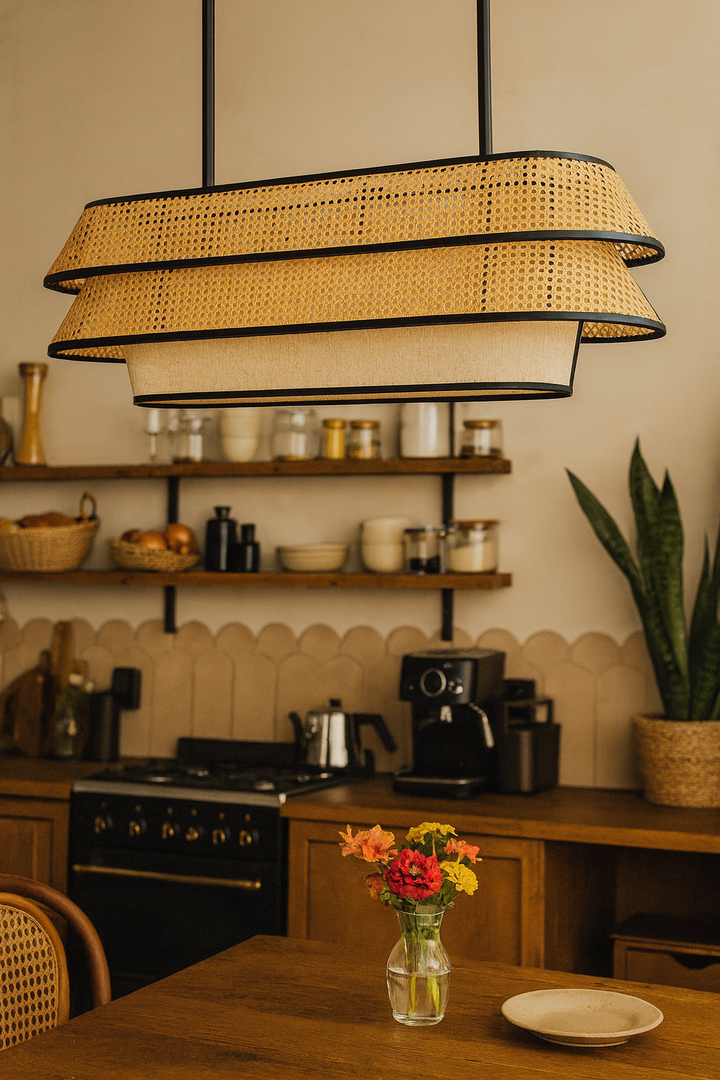 Bamboo Pendant Light for Living Room | Handmade Pendant Light - FLETCHER by Luxury Rattan Handicrafts 