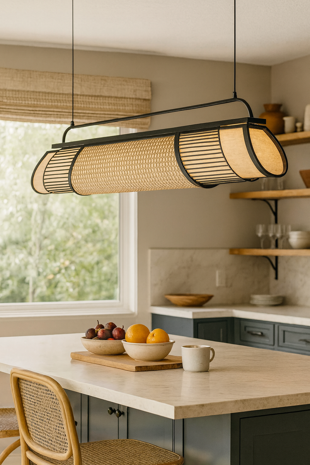 Rattan Hanging Lamp | Bamboo Hanging Lamp | Cane Hanging Lamp - LIZBETH - Image 2
