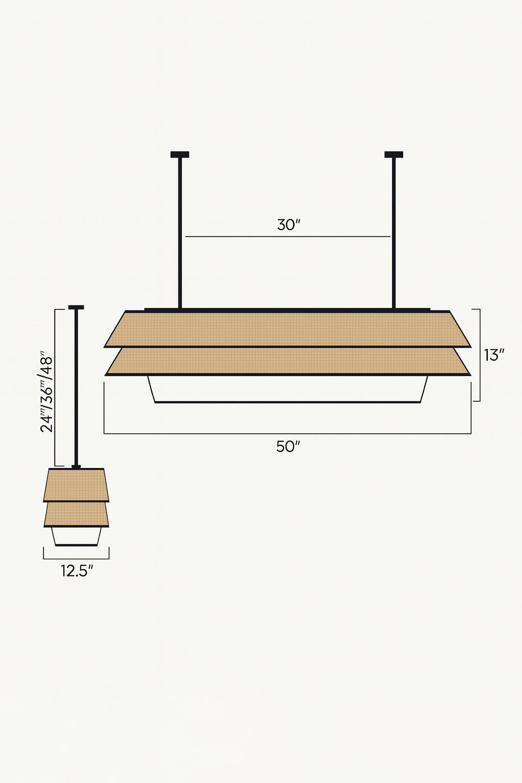Bamboo Pendant Light for Living Room | Handmade Pendant Light - FLETCHER by Luxury Rattan Handicrafts 
