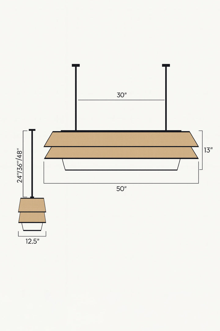 Bamboo Pendant Light for Living Room | Handmade Pendant Light - FLETCHER by Luxury Rattan Handicrafts 