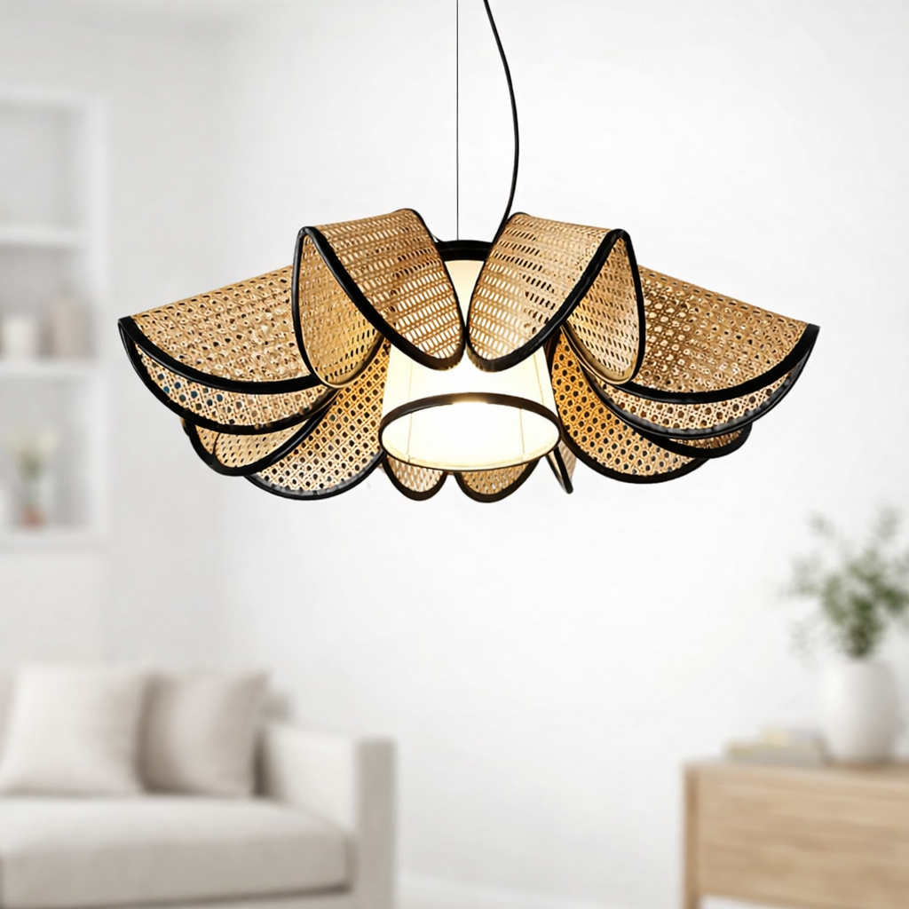 Rattan Hanging Lamp | Bamboo Hanging Lamp | Cane Hanging Lamp - NELSON by Luxury Rattan Handicrafts  - Image 1