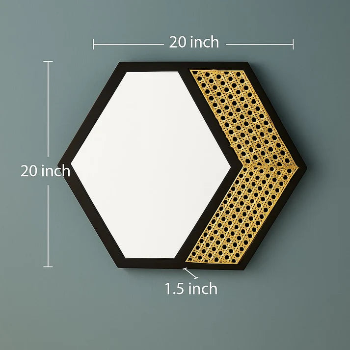 Rattan Wall Mirror for Living Room - Jarvin