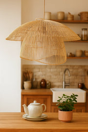 Bamboo Hanging Light for Staircase | Rattan Pendant Lamp - Verre