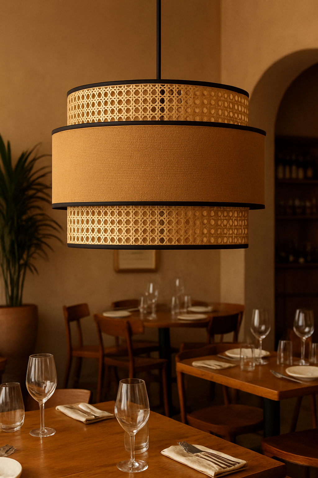 Bamboo Hanging Light for Kitchen | Cane Pendant Lamp - Holt