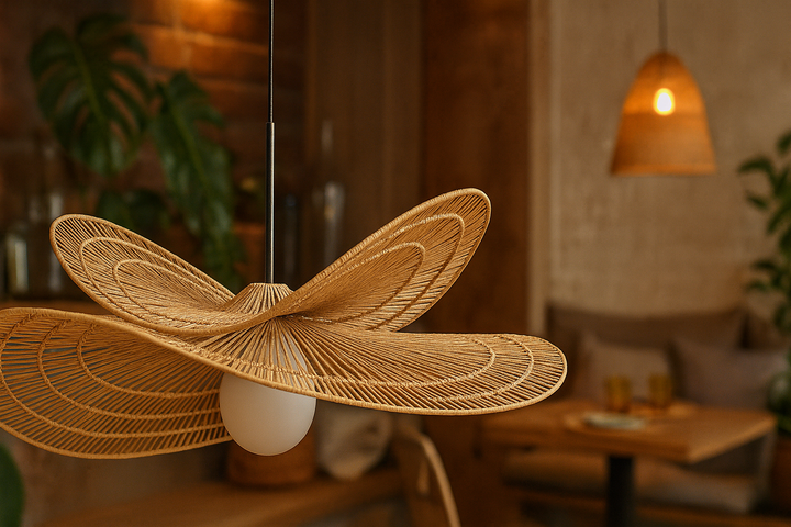 Raffia Hanging Light for Bedroom | Natural Pendant Lamp - Arshia