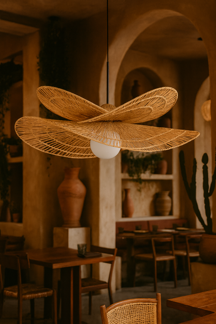 Raffia Hanging Light for Bedroom | Natural Pendant Lamp - Arshia
