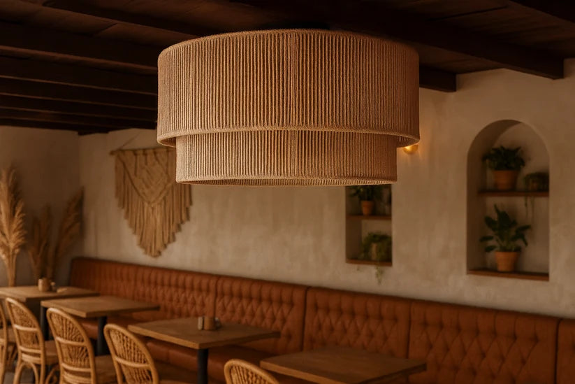 Jute Hanging Light for Kitchen | Natural Pendant Lamp - Torin