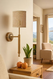 Rattan Wall Light for Hallway | Bamboo Wall Sconce - Wardenshire