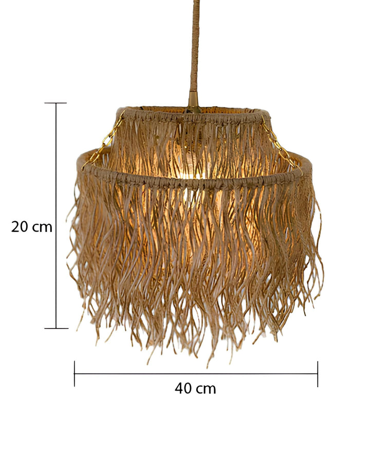 Jute Ceiling Light for Living Room 14 Inch - Dasya by Luxury Rattan Handicrafts 
