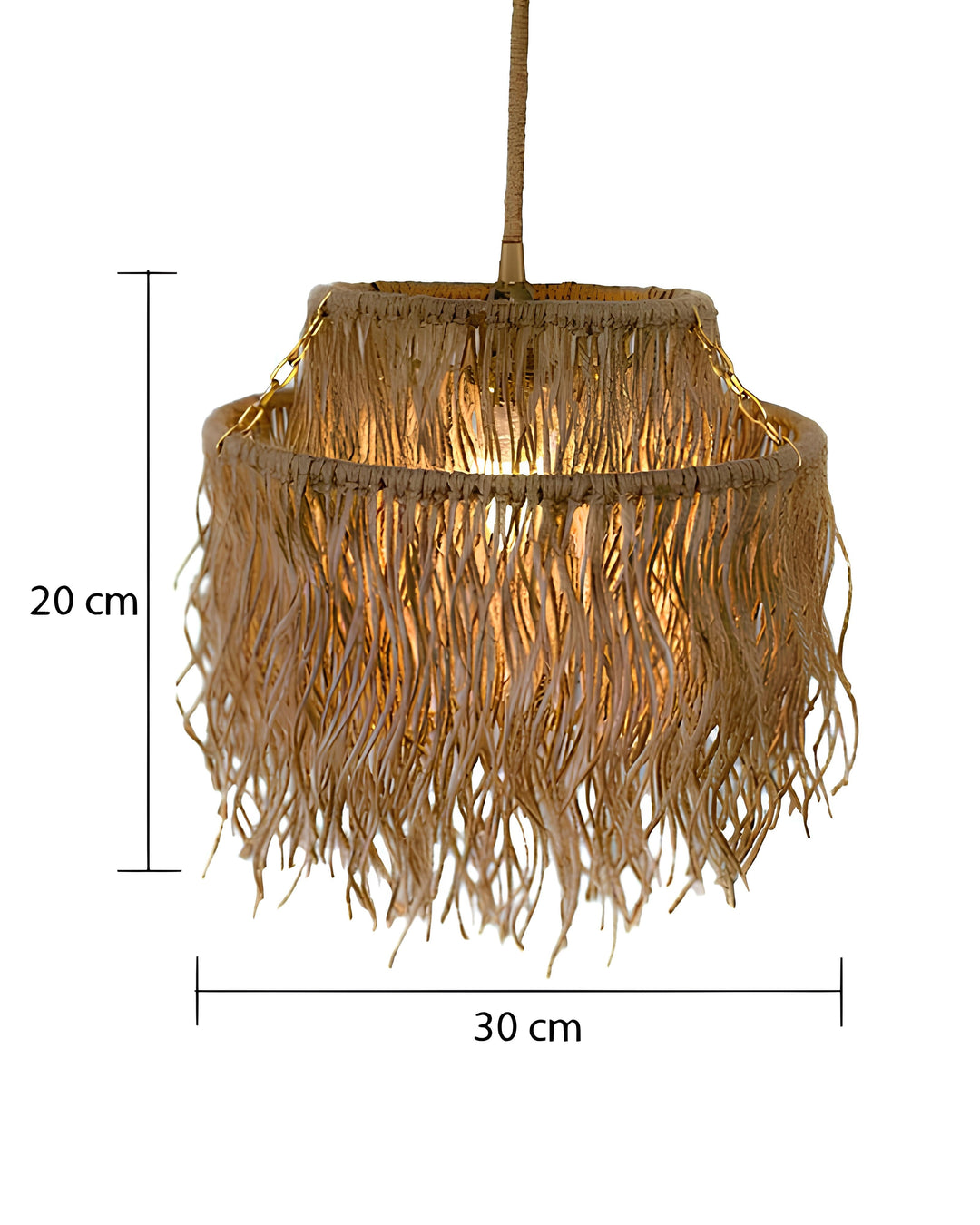 Jute Ceiling Light for Living Room 14 Inch - Dasya by Luxury Rattan Handicrafts 