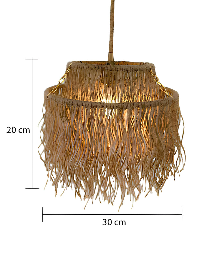 Jute Ceiling Light for Living Room 14 Inch - Dasya by Luxury Rattan Handicrafts 