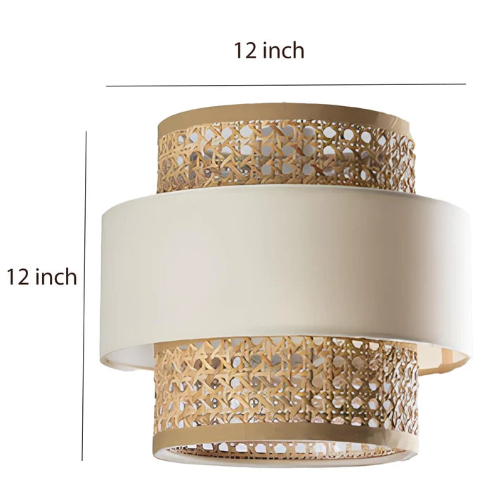 Rattan Hanging Light for Living Room | Cane Pendant Lamp Set - Ashley