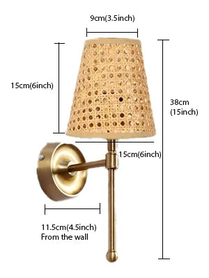 Bamboo Wall Sconce for Dining Room | Rattan Wall Light - Xylo