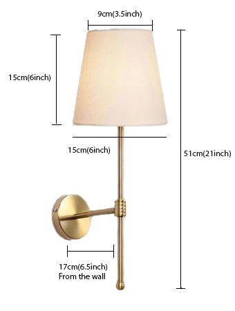 Art Deco Wall Light for Bedroom | Fabric Wall Lamp - Evin