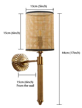 Wicker Wall Lamp for Dining Room | Rattan Wall Sconce - Xerionfield