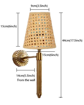 Wicker Wall Lamp for Dining Room - Wardenshir