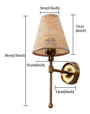 Bamboo Wall Lamp for Hallway | Cane Wall Sconce - Tiana