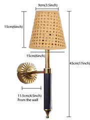 Wicker Wall Light for Bedroom | Rattan Wall Lamp - Oeshi