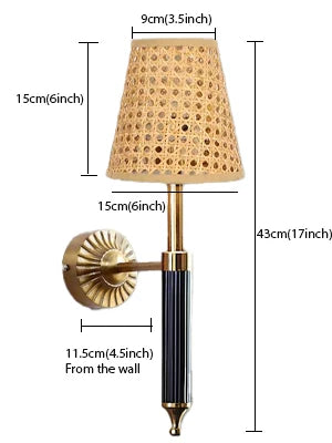 Wicker Wall Light for Bedroom | Rattan Wall Lamp - Oeshi