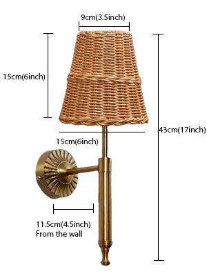 Rattan Wall Sconce for Kitchen | Wicker Wall Light - Steenholt