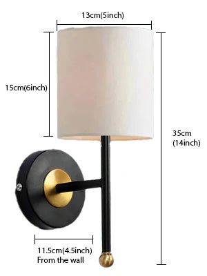 Fabric Wall Lamp for Bedroom | Elegant Decorative Wall Light - Rian