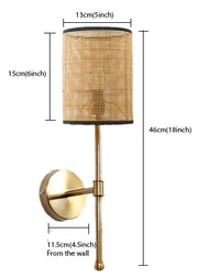 Bamboo Wall Light for Dining Room | Rattan Wall Sconce - Quinlan