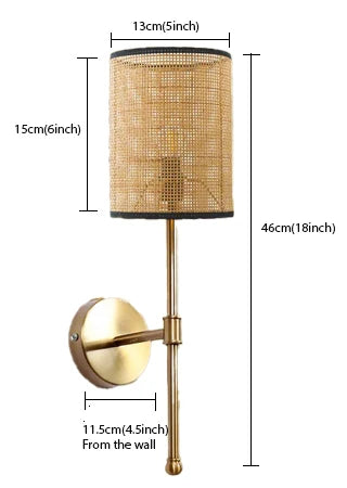 Bamboo Wall Light for Dining Room | Rattan Wall Sconce - Quinlan