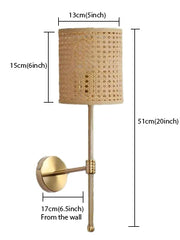 Wicker Wall Light for Bedroom | Cane Wall Sconce - Brannonhall