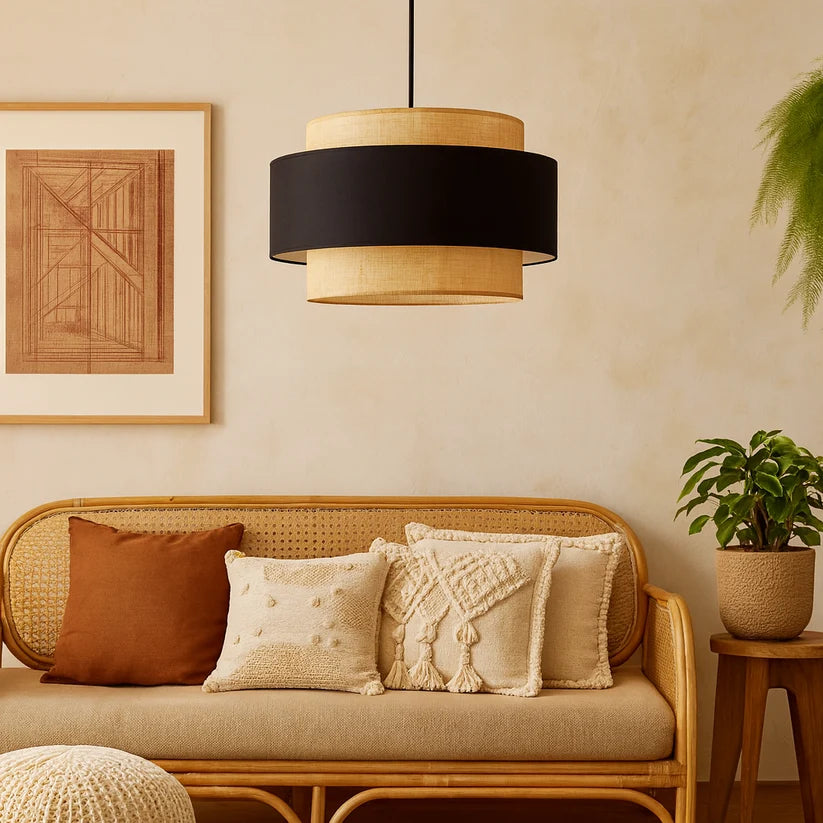 Jute Hanging Light for Bedroom | Natural Pendant Lamp - Orsen