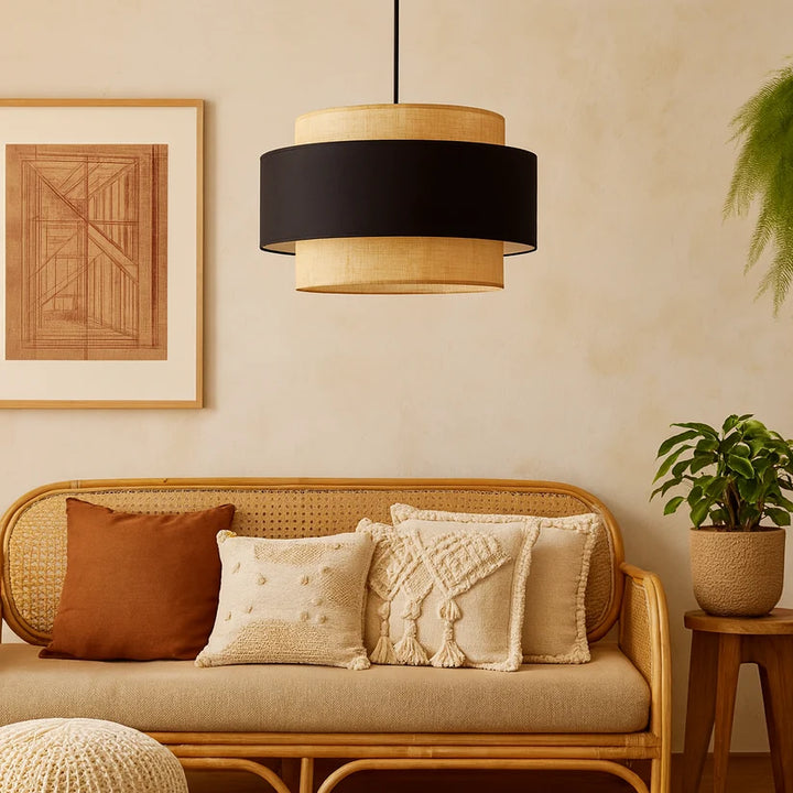 Jute Hanging Light for Bedroom | Natural Pendant Lamp - Orsen