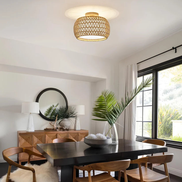 Jute Pendant Light for Living Room - Terado
