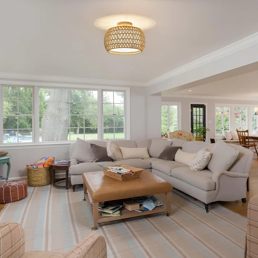 Jute Pendant Light for Living Room - Terado