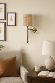 Cane Wall Lamp for Living Room | Rattan Wall Sconce - Corwin