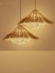 Bamboo Hanging Light for Dining Room | Rattan Pendant Lamp - Umber