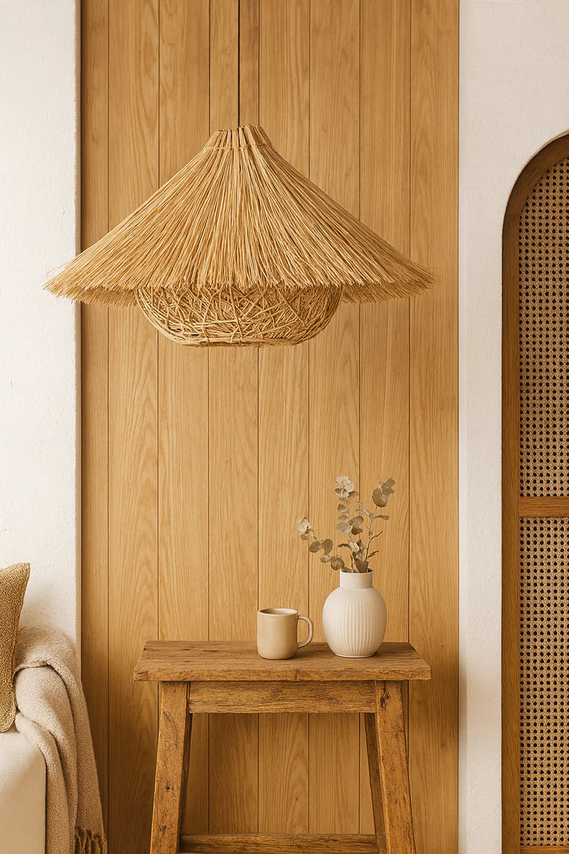 Bamboo Hanging Light for Dining Room | Rattan Pendant Lamp - Umber