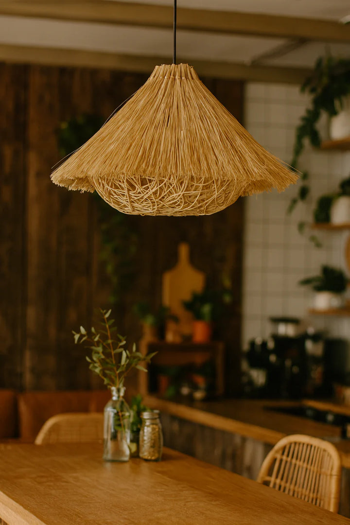 Bamboo Hanging Light for Dining Room | Rattan Pendant Lamp - Umber