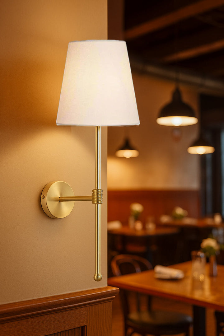 Art Deco Wall Light for Bedroom | Fabric Wall Lamp - Evin