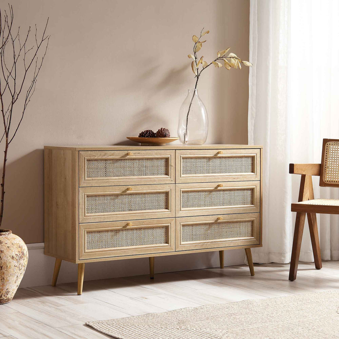 Modern Wooden Chest with 6 Drawers - James