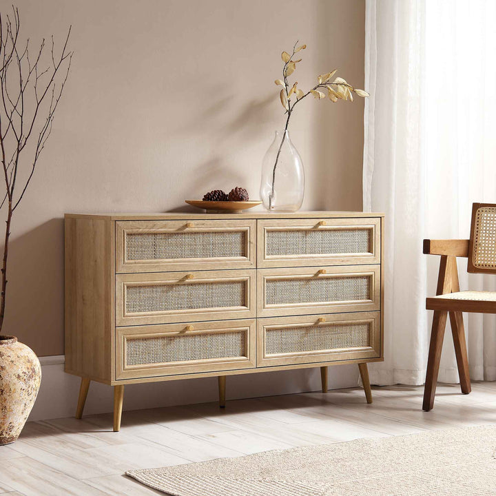 Modern Wooden Chest with 6 Drawers - James
