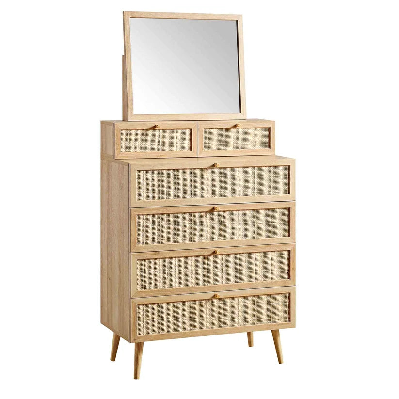 Wooden Dressing Table with Mirror - Osric